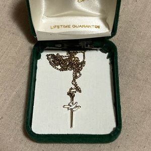 14K gold cross necklace